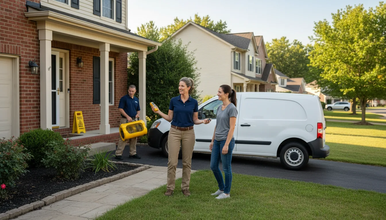 Residential water damage restoration in Dennison, IL